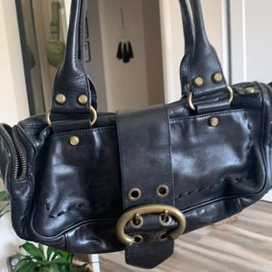 Black leather Francesco Biasia handbag